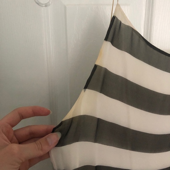 Lawrence Steele High Low Stripe Silk Dress - Picture 4 of 9